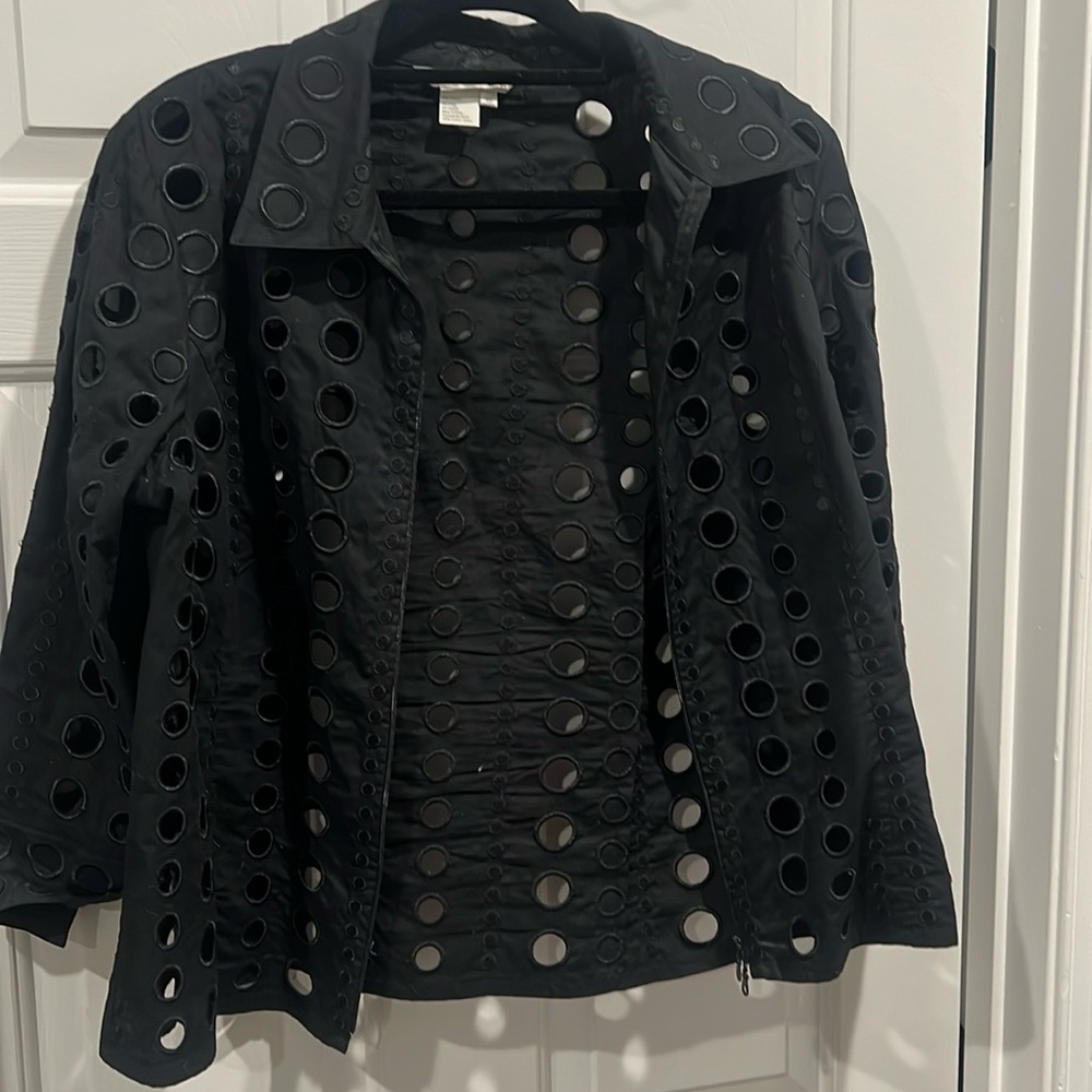 Fun black zip front jacket